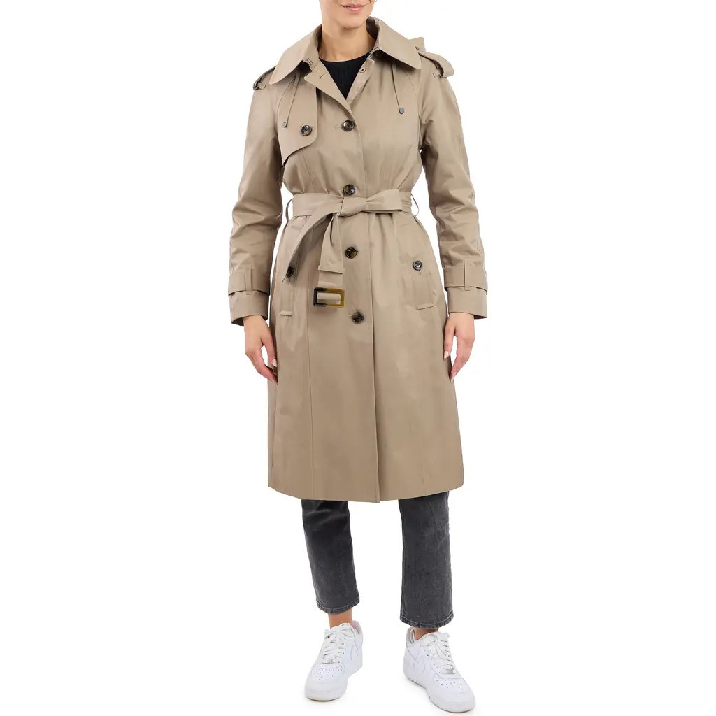London Fog Cotton Blend Trench in Driftwood at Nordstrom, Size X-Large | Nordstrom