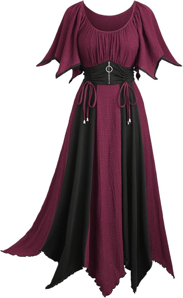 ROSE GAL Rosegal Medieval Renaissance Costume Victorian Dress Bell Sleeve Dress | Amazon (US)