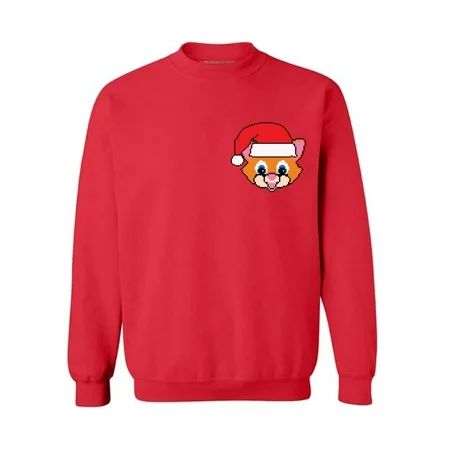 Awkward Styles Cat Santa Pocket Sweatshirt Christmas Patch Ugly Sweater Cute Santa Cat Ugly Christma | Walmart (US)