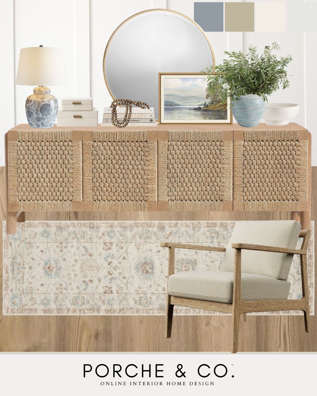 This curated collection has Coastal charm that starts at the door 🌊 This breezy entryway features a timeless console, soft blue accents, a warm table lamp glow, and a textured runner that pulls it all together. Light, layered, and welcoming. #CoastalDecor #EntrywayStyle #LTKhome #NeutralCoastalVibes #porcheandco

#LTKStyleTip #LTKSeasonal #LTKHome