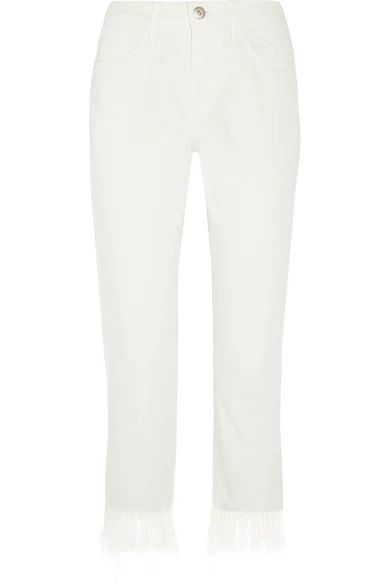 3x1 - Wm3 Crop Fringe Mid-rise Straight-leg Jeans - White | NET-A-PORTER (US)