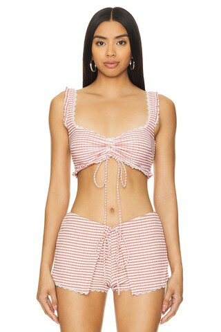 LOBA Jimena Top in Bronze Gingham from Revolve.com | Revolve Clothing (Global)