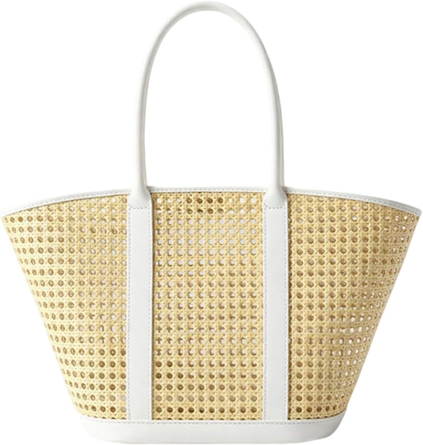 Handwoven Rattan Tote Bag for Women Rattan Hobo Shoulder Beach Bags Summer Vacation | Amazon (US)