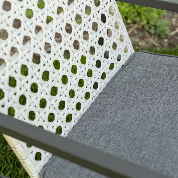 Manor Park Modern Patio Rattan Rocking Chair, Light Grey/Grey | Walmart (US)