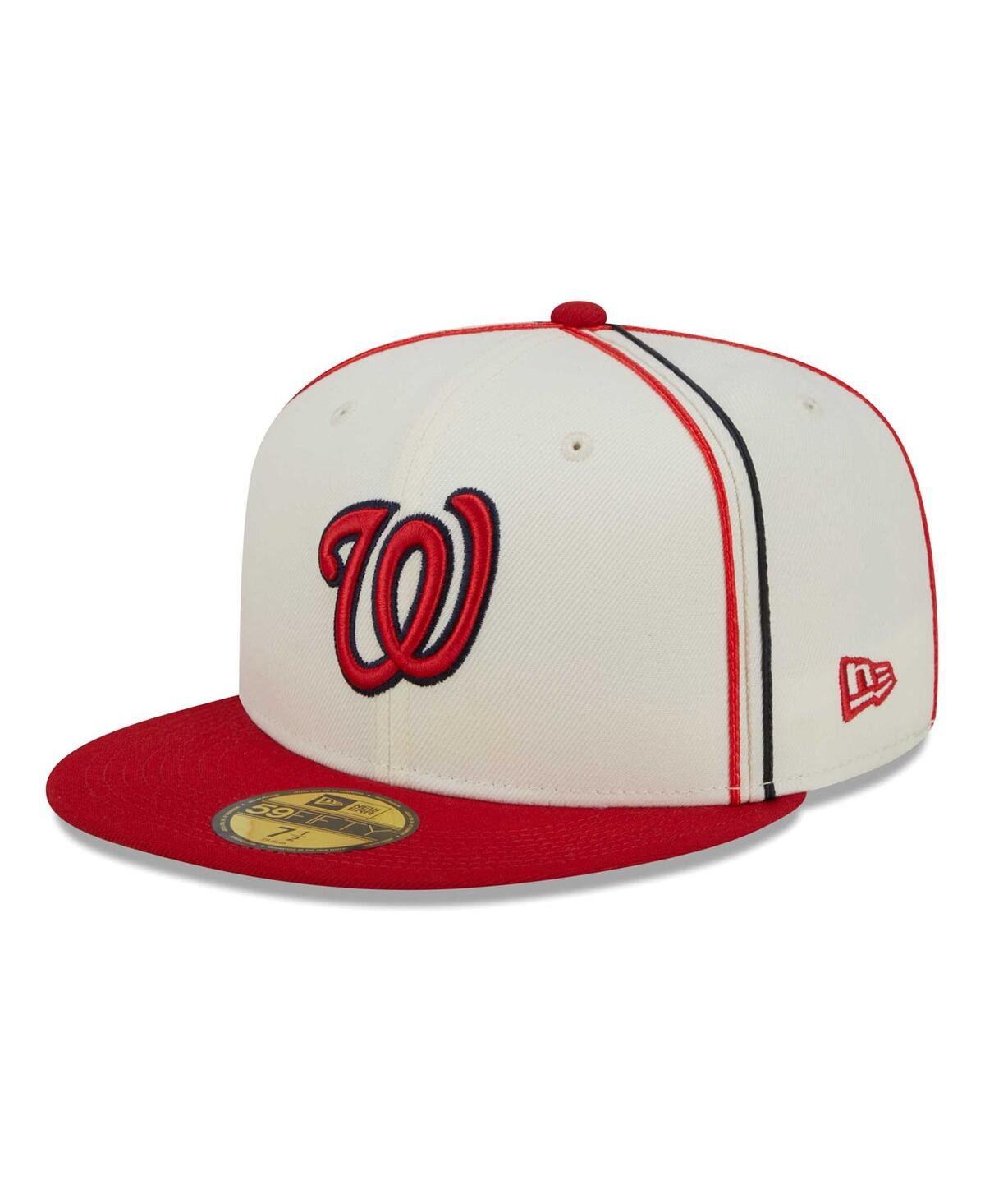 Men's New Era Cream, Red Washington Nationals Chrome Sutash 59FIFTY Fitted Hat - Cream, Red | Macy's