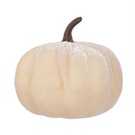 Costeam Fall Artificial Velvet Pumpkins Fake Fabric Pumpkin Faux Foam Pumpkins Orange Yellow White Artificial Pumpkin Decorations for Fall Harvest Thanksgiving Halloween Farmhouse | Walmart (US)