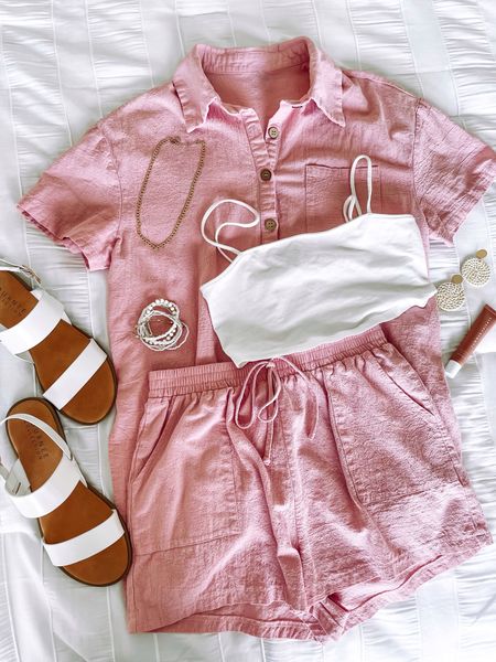 Summer outfit, matching set, vacation outfit, resortwear, beach outfit, beach coverup, swim coverup, europe outfit, travel outfit, amazon fashion, sandals 

#LTKFindsUnder50 #LTKStyleTip #LTKTravel