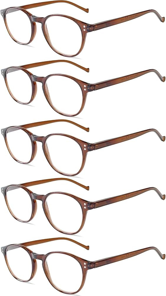 NORPERWIS 5 Pairs Reading Glasses - Standard Fit Spring Hinge Readers Glasses for Men and Women (... | Amazon (US)