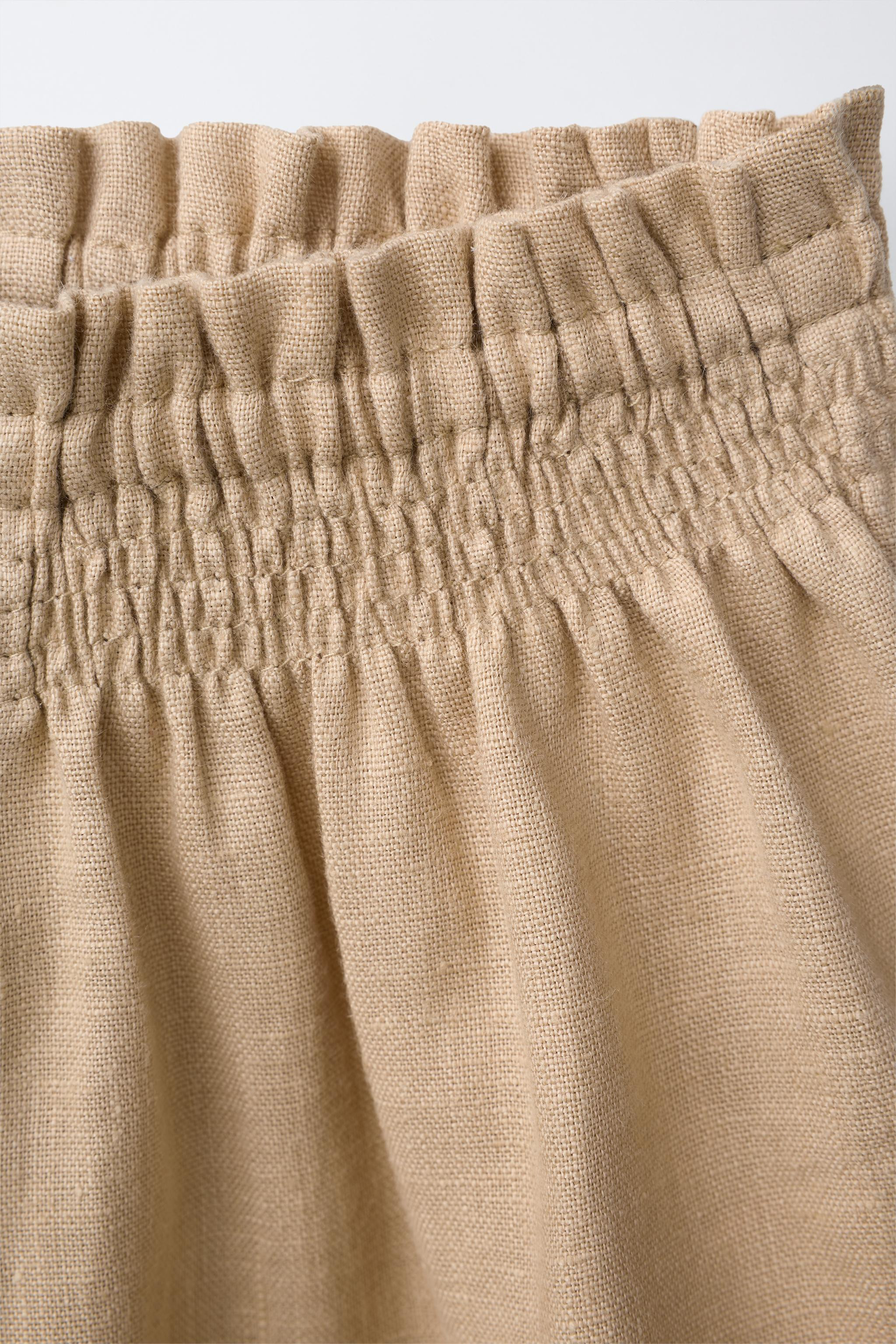 100% LINEN CROCHET FLOWER BERMUDA SHORTS | Zara UK