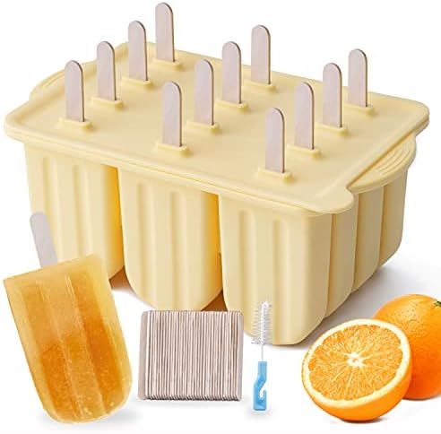 Popsicle Molds, MEETRUE 12 Pieces Silicone Popsicle Molds Easy-Release BPA-free Popsicle Maker Mo... | Amazon (US)