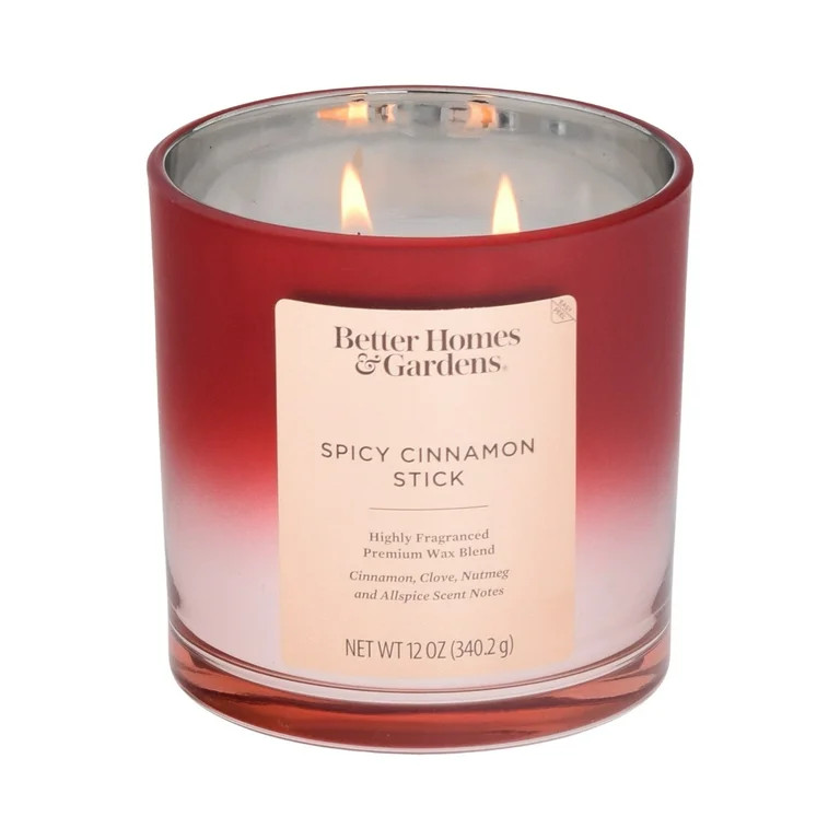 Better Homes & Gardens Spicy Cinnamon Stick Scented 2-Wick 12oz Metallic Ombre Jar Candle | Walmart (US)