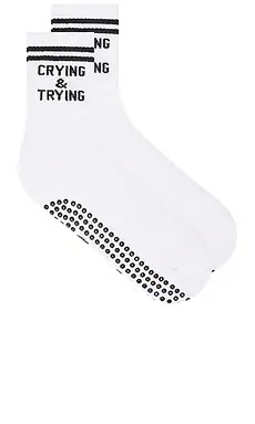 Souls. Crying & Trying Grip Socks in White from Revolve.com | Revolve Clothing (Global)