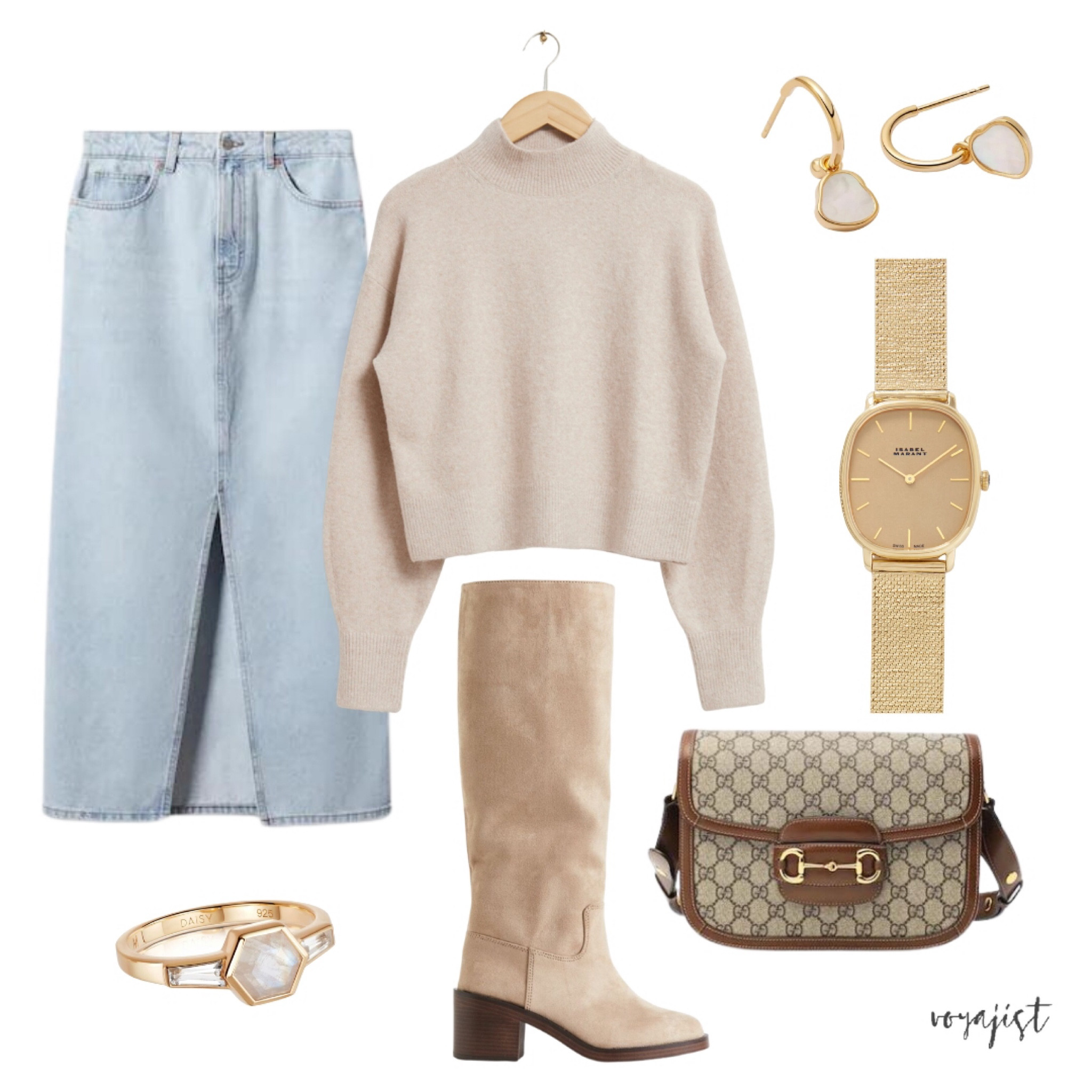 6 ways to wear a denim skirt in autumn

2) With a neutral cosy knit jumper, a pair of knee high brown/beige heeled boots and the classic Gucci ‘Horsebit’ logo bag. Style it with these gold Daisy London jewellery and this beautiful timeless gold Isabel Marant Watch.

Visit next posts for other ways of styling denim skirt in Autumn 🍂 

Follow for more fall fashion inspo 💖

#autumn #cosyknit #airportoutfit #denimskirt #kneehighboots

#LTKstyletip #LTKitbag #LTKworkwear