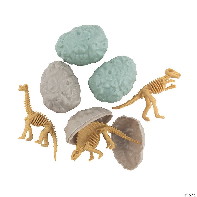 2 1/2" Dinosaur Fossil Toy-Filled Plastic Easter Eggs - 12 Pc. | Oriental Trading Company