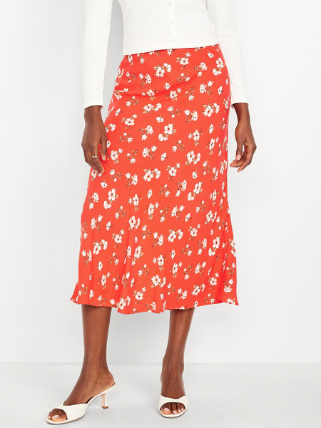 Crepe A-Line Midi Skirt | Old Navy | Old Navy (US)