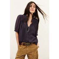 ba&sh - Short Sleeves Round Collar Shirt Olie for Women - Purple - Size XS | BA&SH CA