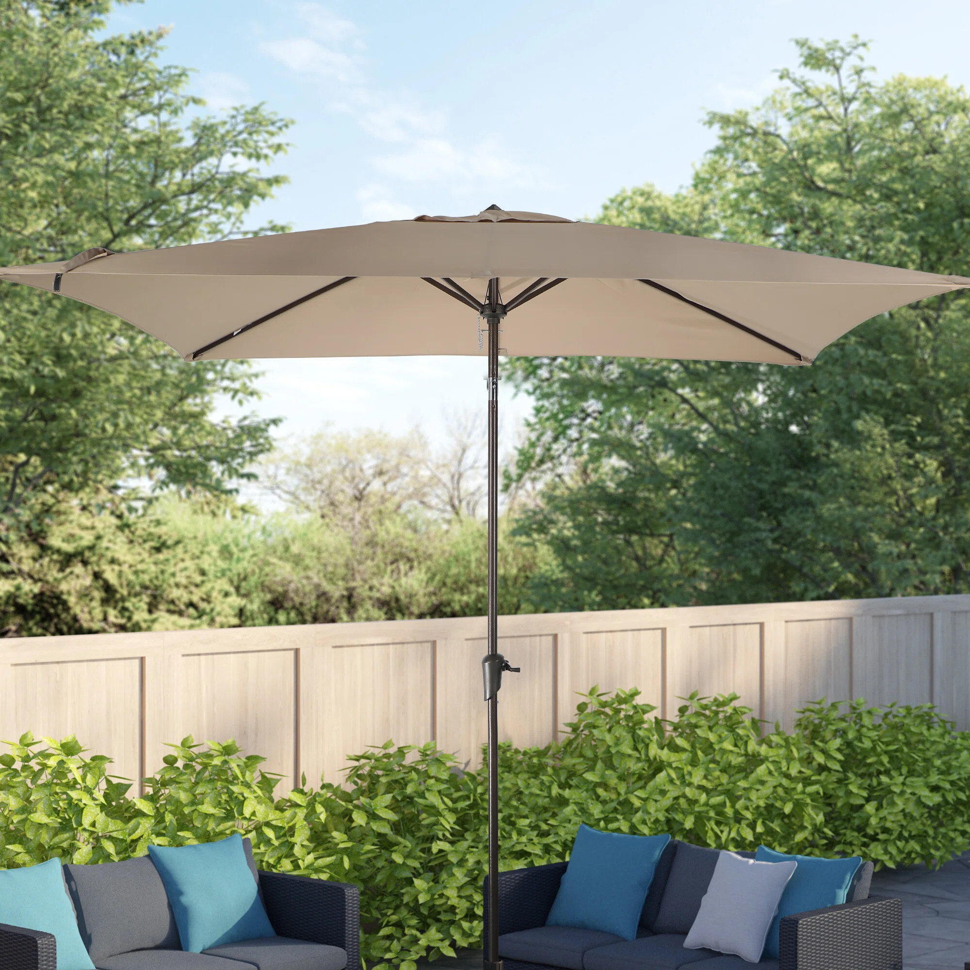 117.6'' x 79.2'' Rectangular Tilt Market Umbrella | Wayfair North America