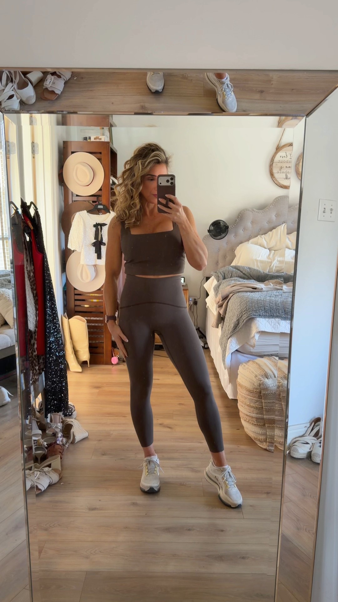 Today’s gym ootd. 🤎 So much support in these leggings. 🤌🏼

Activewear, gym outfit, leggings, workout tank, sports bra, sneakers, workout outfit 

#LTKfitnessgoals #LTKPetite #LTKootd