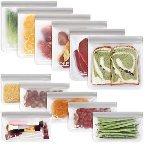 SPLF 12 Pack BPA FREE Reusable Storage Bags (6 Reusable Sandwich Bags, 6 Reusable Snack Bags), Extra | Amazon (US)