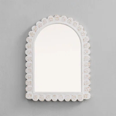 Arched Raised Scallop Pattern Wood Wall Mirror | Wayfair North America