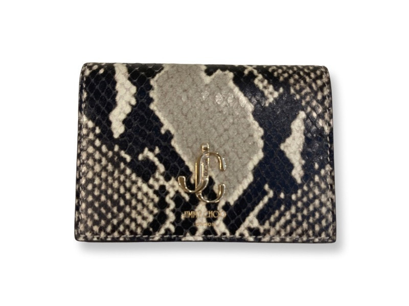 Jimmy Choo Martina Cardholder Card Case Wallet Snake Print Calf Leather | JTV Jewelry