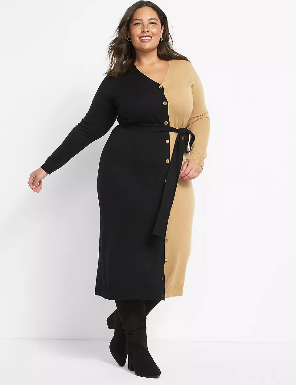 Belted Midi Sweater Dress | Lane Bryant (US)