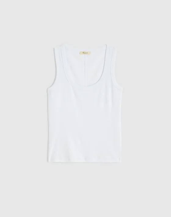 The '90s Scoopneck Tank in Compact Cotton | Madewell