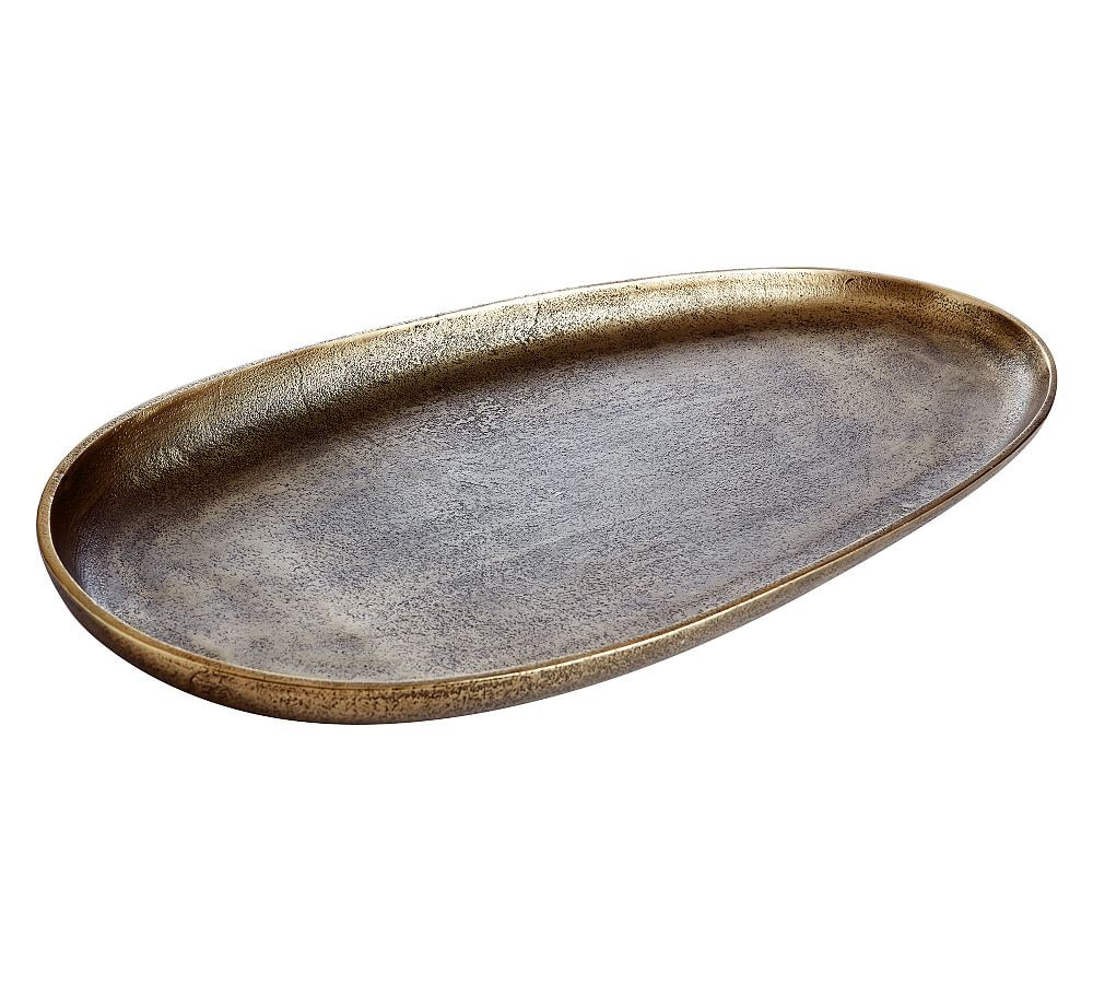 Austin Tumbled Metal Serving Tray | Pottery Barn (US)