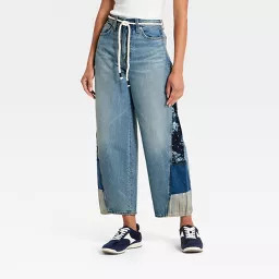 Women's High-Rise Easy Barrel Bandana Print Jeans - Universal Thread\u2122 Medium Wash 6 | Target
