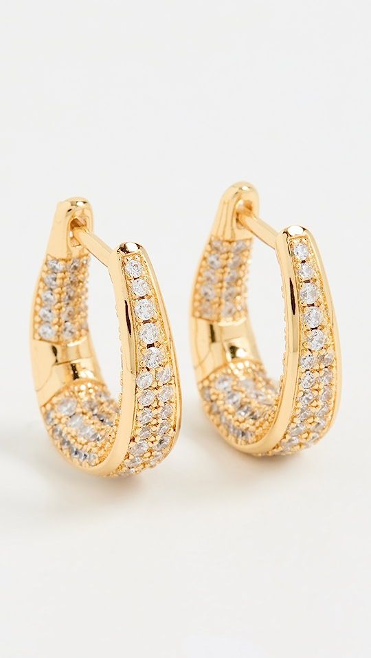 The Pave Curve Hoops | Shopbop