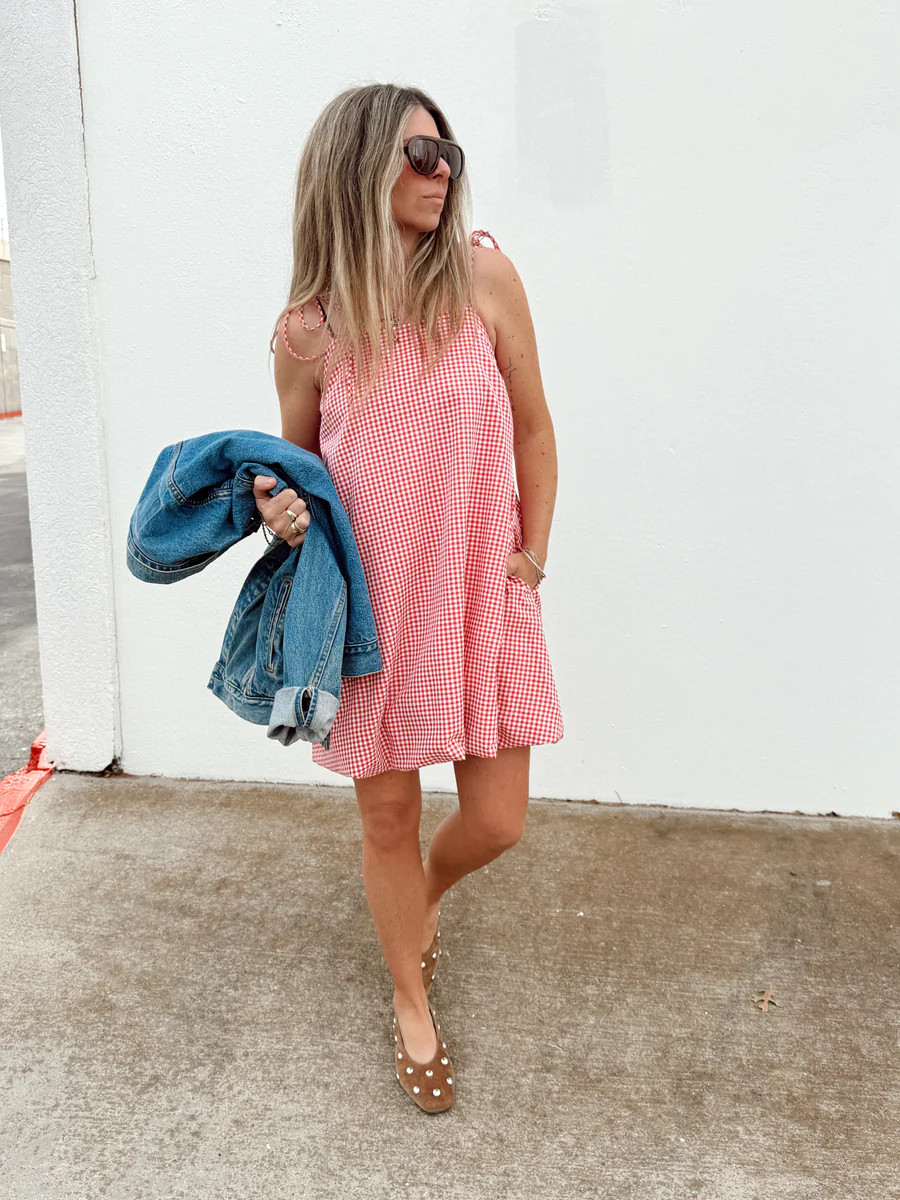 Nora Gingham Bubble Mini Dress | Ascot + Hart