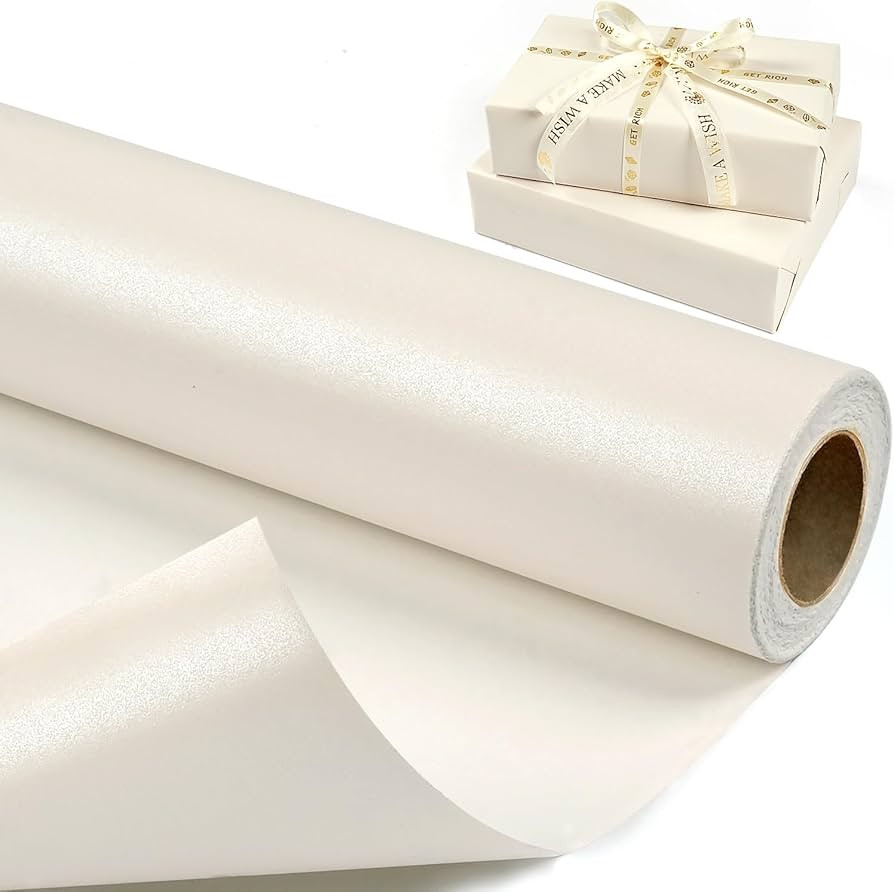 Off White Gift Wrapping Paper Roll - Cream Pearl Matte Solid Color Paper, Beige Gift Wrap for Wed... | Amazon (CA)