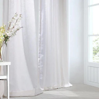 Heavy Faux Linen Single Curtain Panel | Bed Bath & Beyond