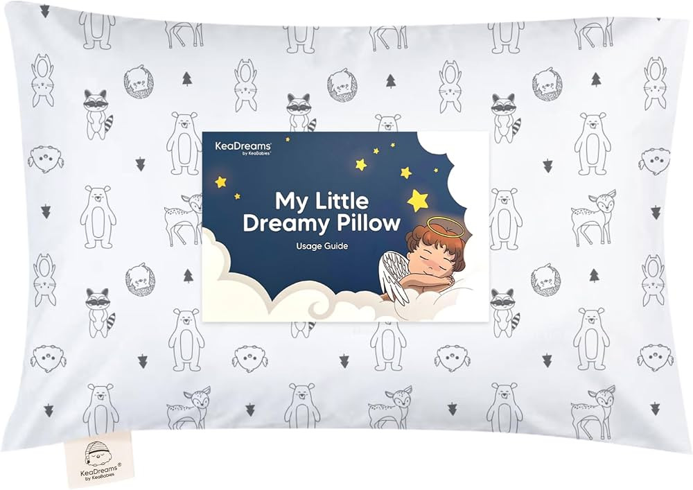 Toddler Bed Pillow with Pillowcase - 13x18 My Little Dreamy Pillow for Sleeping, Organic Cotton T... | Amazon (US)