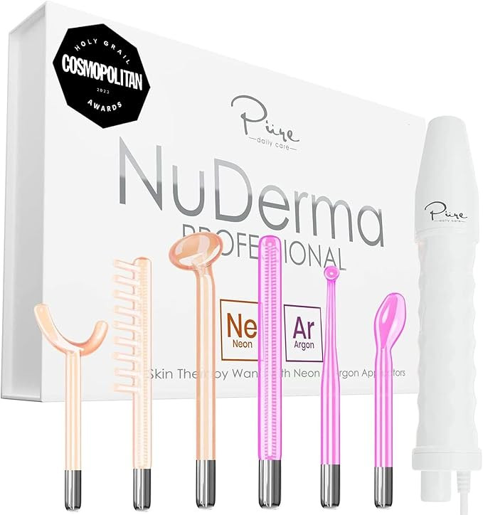 NuDerma Professional Skin Therapy Wand - Portable Skin Therapy Machine with 6 Neon & Argon Wands ... | Amazon (US)