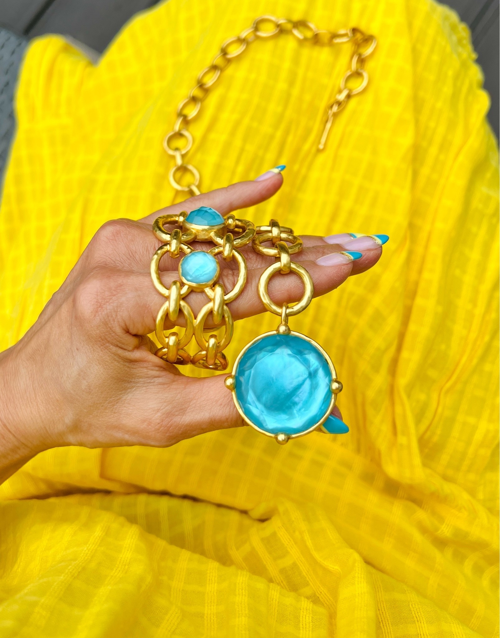 The prettiest pop of turquoise! The gold + blue combo is everything!

#LTKFashionMonth #LTKbeauty #LTKworkwear