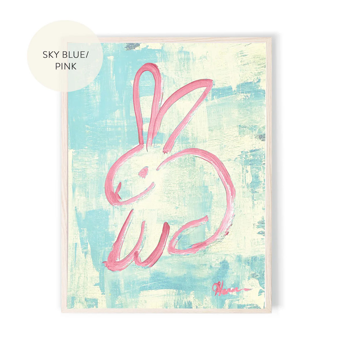 CHOOSE your color abstract bunny wall art Print | Sweet Pea and Whimsy