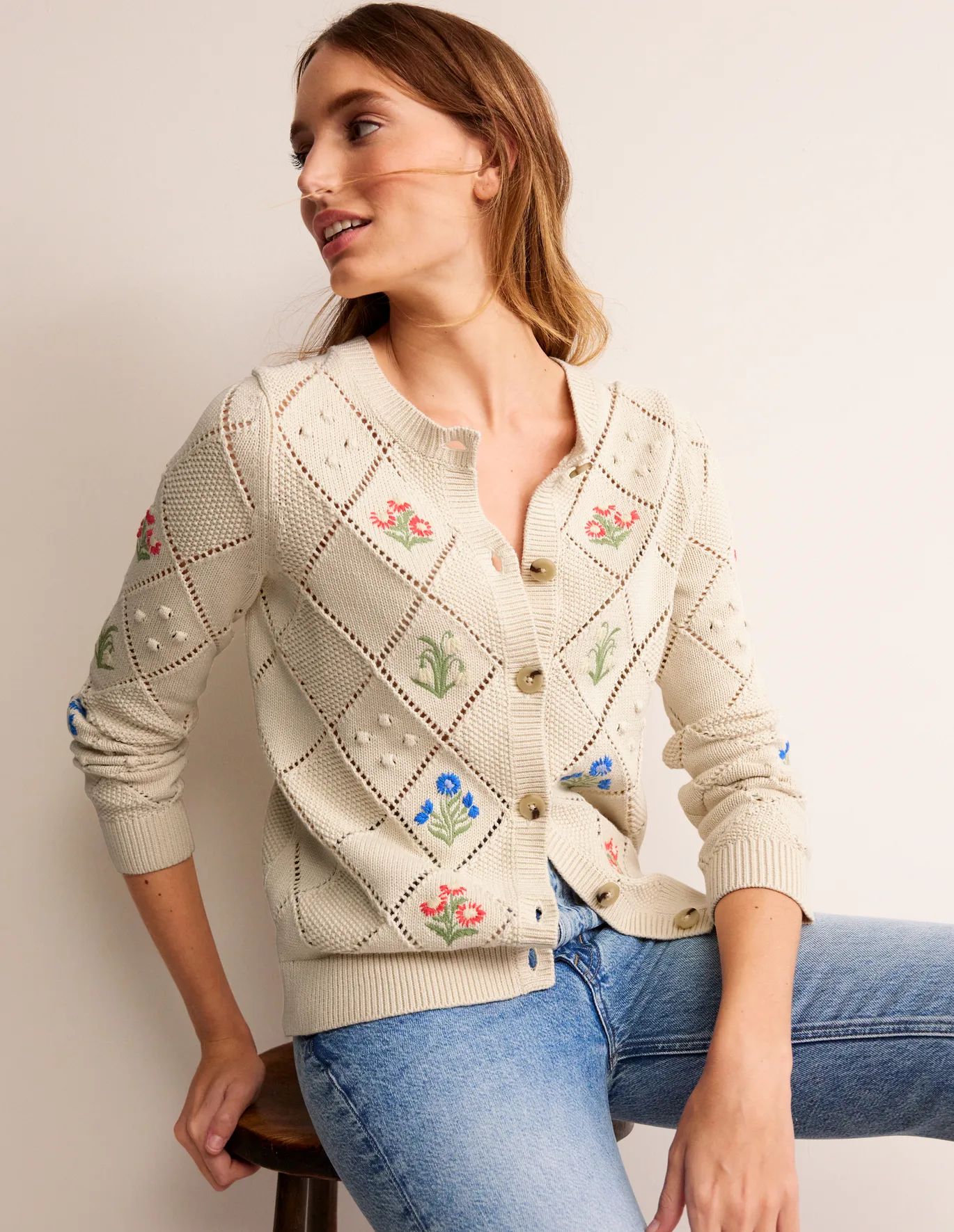 Cotton Embroidered Cardigan | Boden (US)