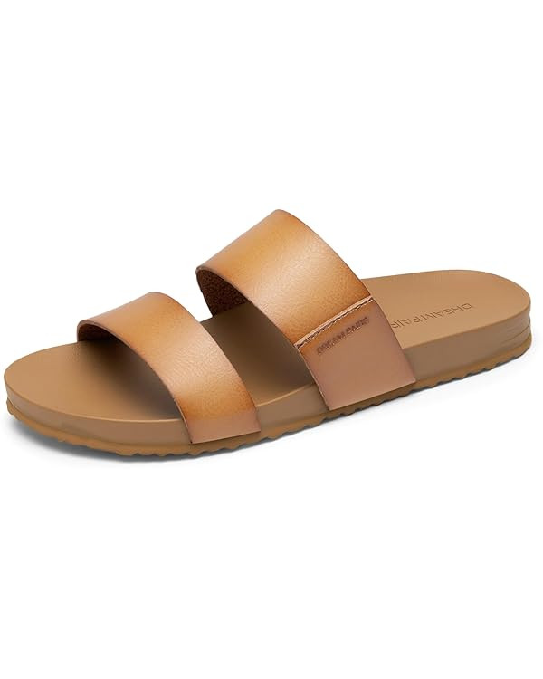 DREAM PAIRS Women's Open Toe Slides Sandals Comfortable Arch Support Footbed Two Strap Slip-on Fa... | Amazon (US)