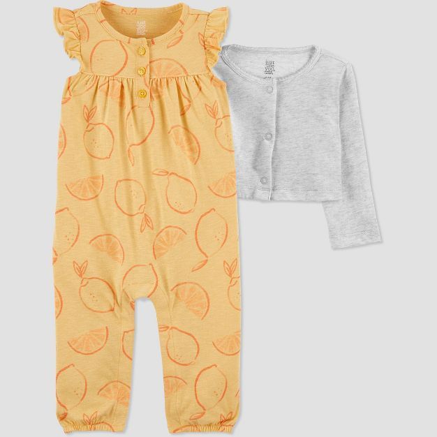 Baby Girls' Lemon Jumpsuit with Cardigan - Just One You® made by carter's Yellow | Target