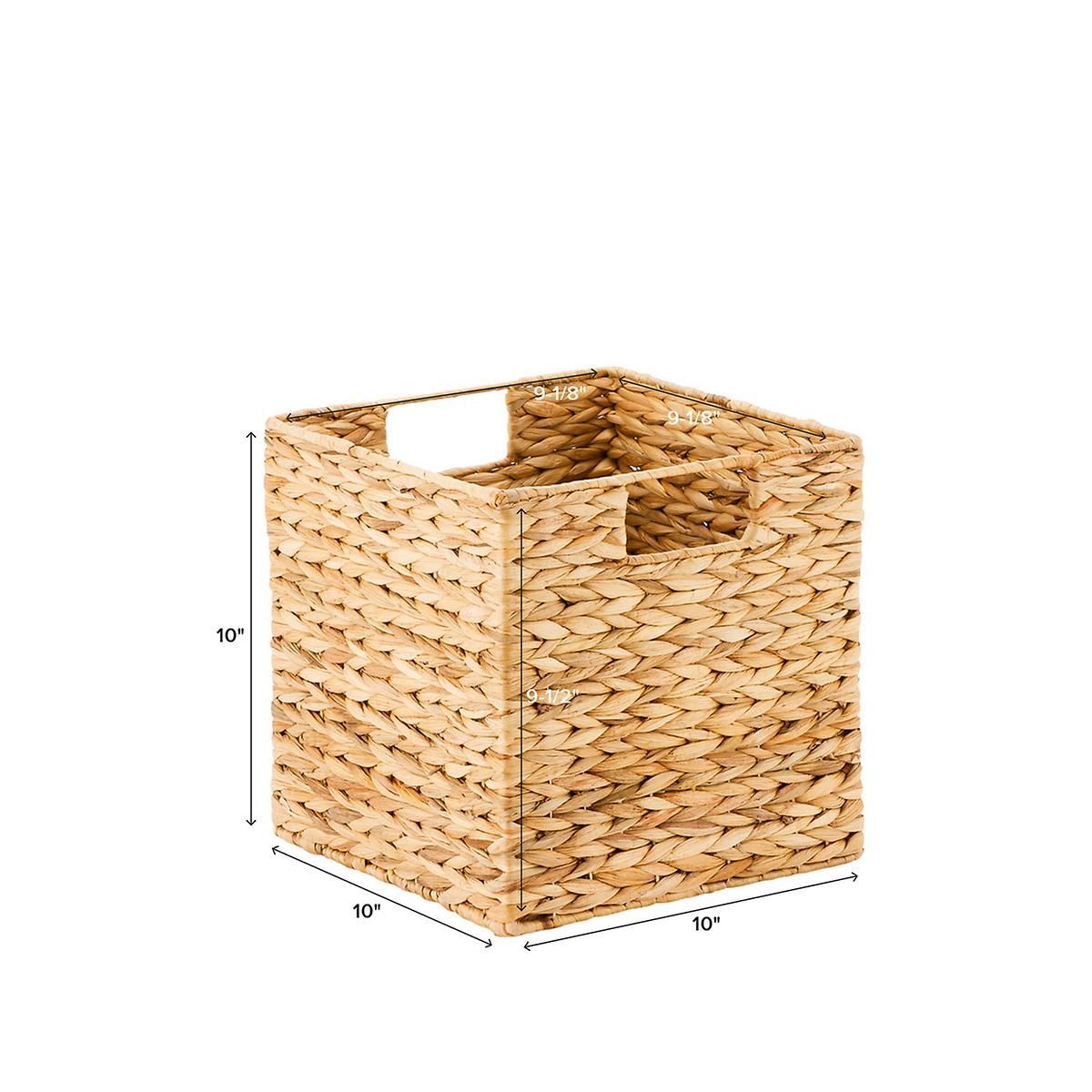 Large Water Hyacinth Cube Natural | The Container Store