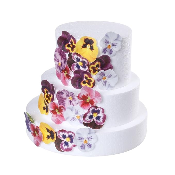 GEORLD 36pcs Edible Cupcake Toppers Pansies Cake Decoration,Flat not 3D, 7 Colors | Amazon (US)