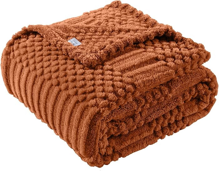 50x70 Inch Rust Throw Blanket - Soft & Fluffy Fleece, Cute & Aesthetic, Perfect for Sofa, Couch, ... | Amazon (US)