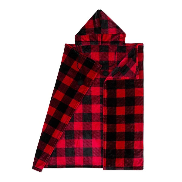 Hoodzy Blanket Buffalo Plaid Red Black | Bed Bath & Beyond