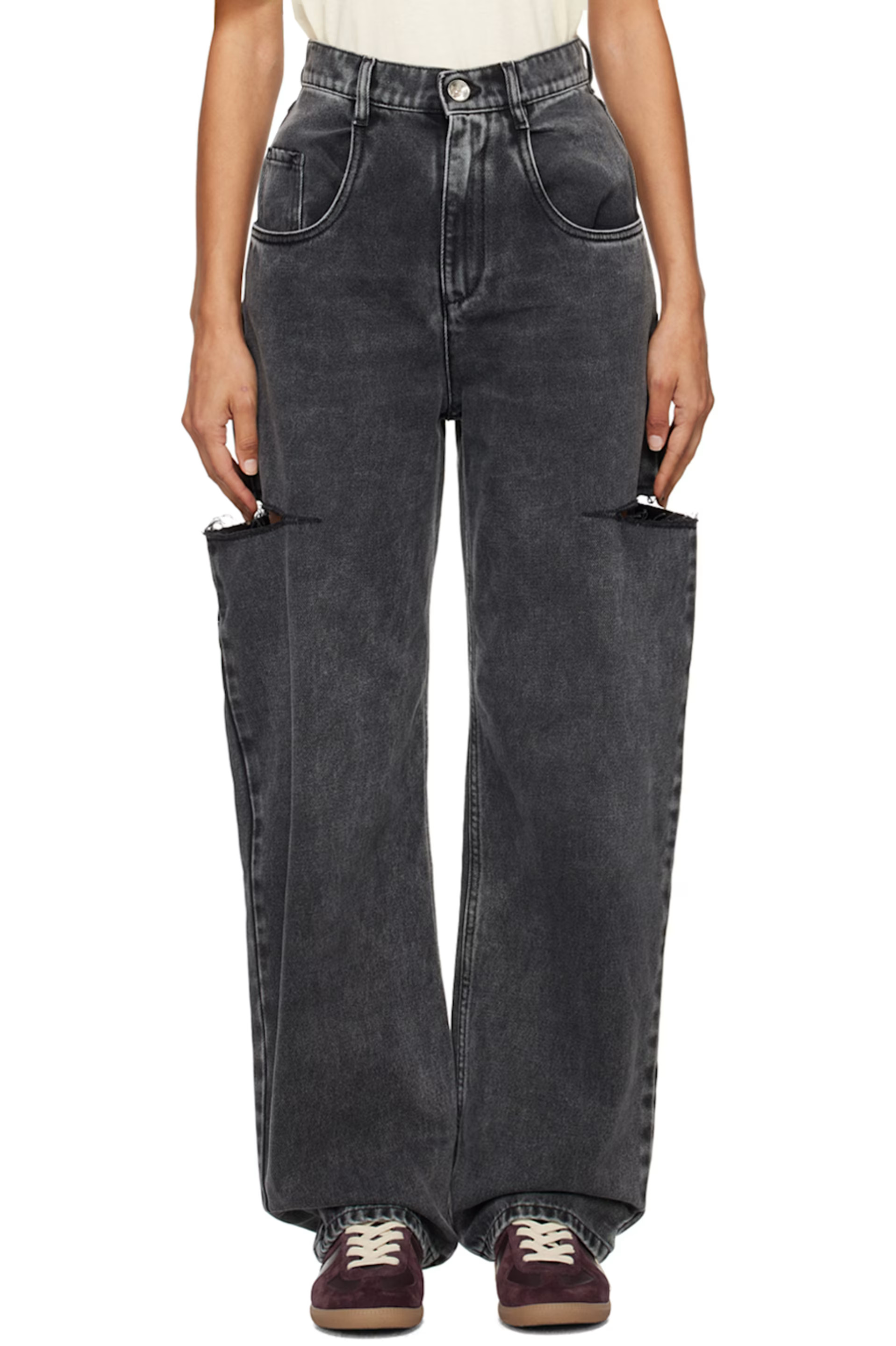 Black Cut-Out Jeans | SSENSE