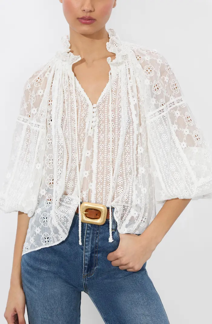 Norah Eyelet Embroidered Peasant Top | Nordstrom