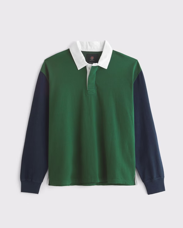 Men's Vol. 28 Long-Sleeve Danzy Rugby Polo | Men's Clearance | Abercrombie.com | Abercrombie & Fitch (US)