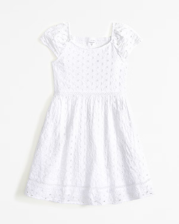 girls flutter sleeve embroidered mini dress | girls new arrivals | Abercrombie.com | Abercrombie & Fitch (US)