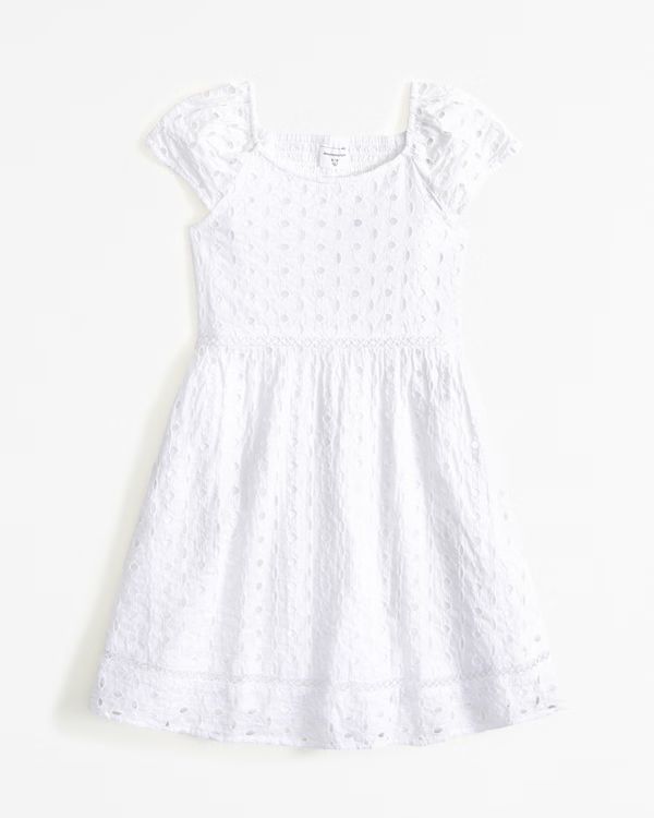 flutter sleeve embroidered mini dress | Abercrombie & Fitch (US)