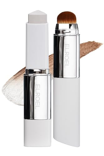 ELROEL Blanc Cover Cream Stick V White - Korean Color-Changing Foundation Stick with Volufiline - Medium to Full Coverage Dewy Finish Base Makeup - Dual-Ended with Detachable Brush (205 Deep) | Amazon (US)